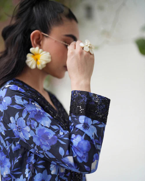 Printed Embroidered Lawn Kurta