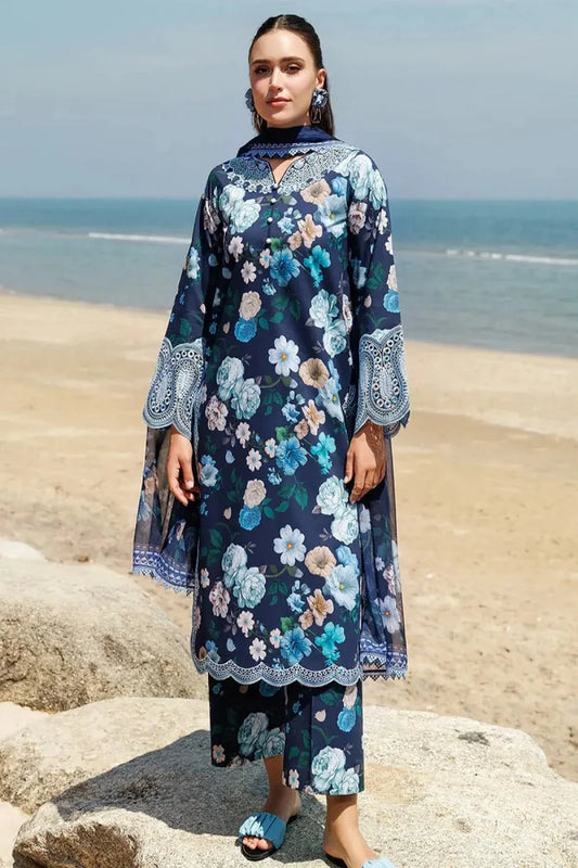 Digital Printed Lawn Suit with Embroidered Laces