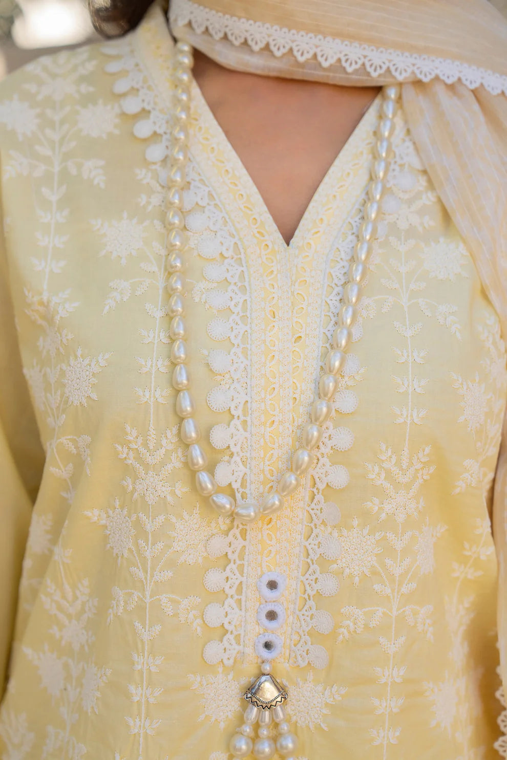 Butter Yellow Pure Cotton Farshi Shalwar Suit