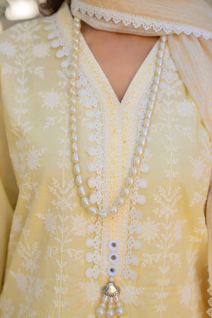Butter Yellow Pure Cotton Farshi Shalwar Suit