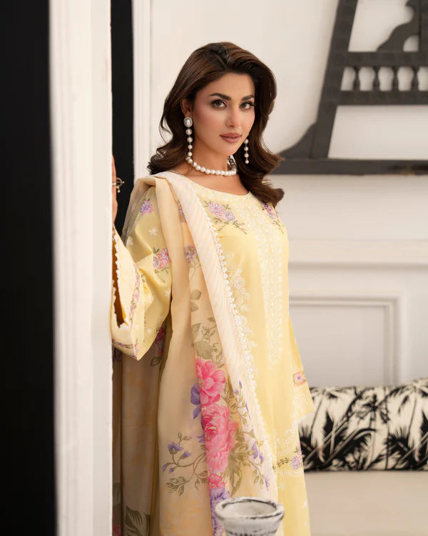 Buttercream Pure Cotton Embroidered Suit
