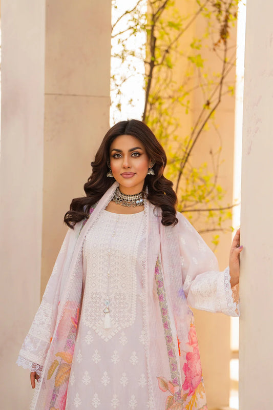 Dusty Peach Heavy Embroidered Pure Cotton Suit with Matte Thread Work