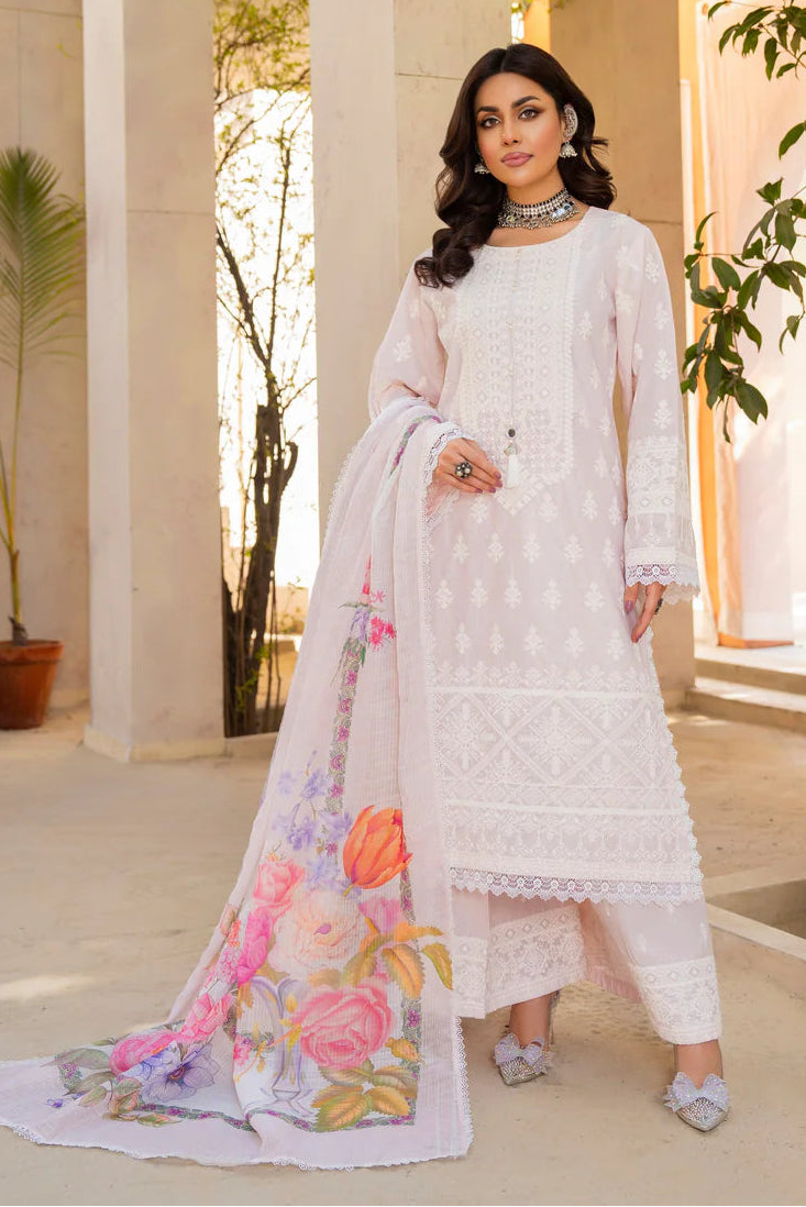 Dusty Peach Heavy Embroidered Pure Cotton Suit with Matte Thread Work