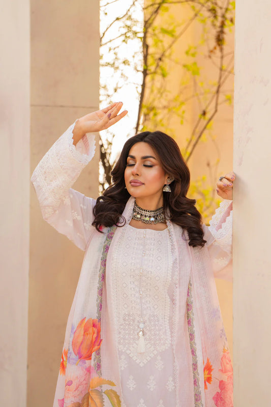 Dusty Peach Heavy Embroidered Pure Cotton Suit with Matte Thread Work