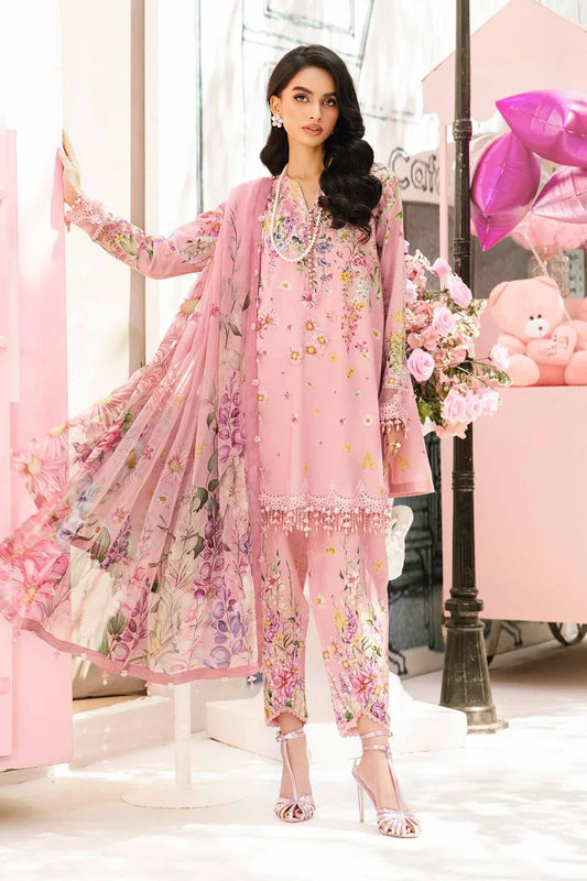 Pastel Pink Pure Lawn Suit with Chiffon Dupatta