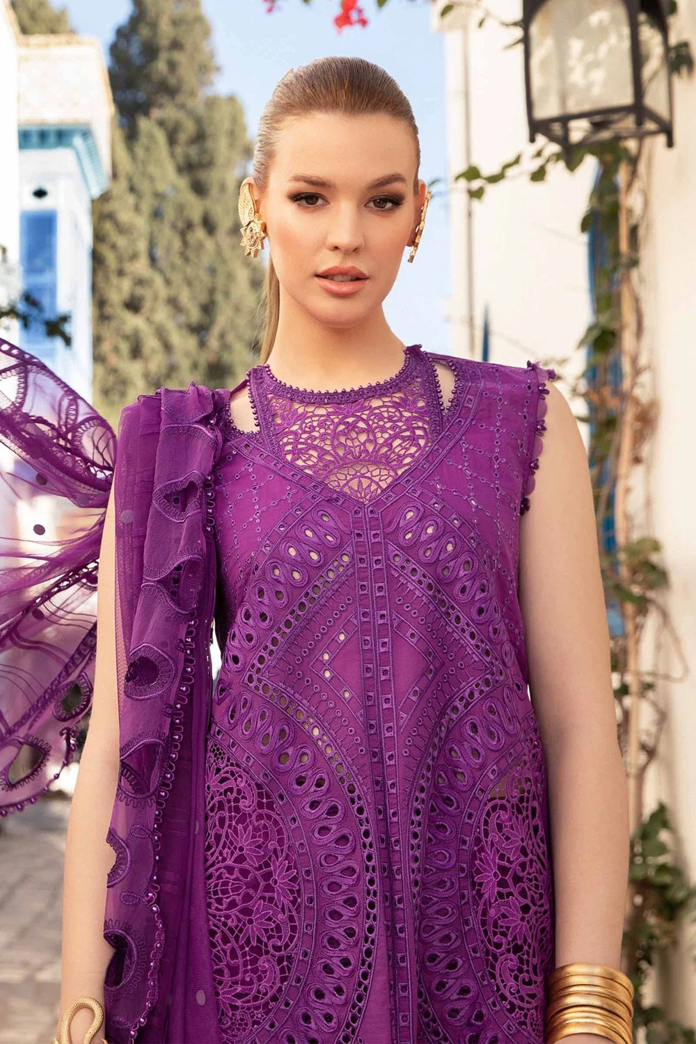 Purple Chikankari Lawn Suit