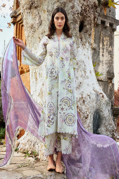 Purple Floral Chikankari Lawn Suit