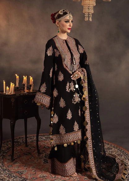 Black Raw Silk Embroidered Suit