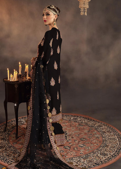 Black Raw Silk Embroidered Suit