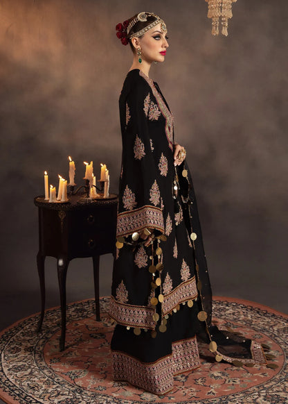 Black Raw Silk Embroidered Suit