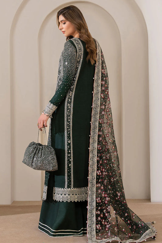 Green Pure Raw Silk Sequins Embroidered Suit