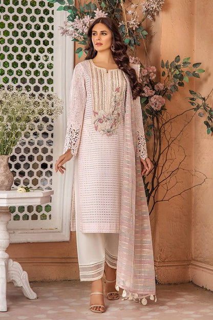 Hand Embroidered Cotton Chikankari Suit