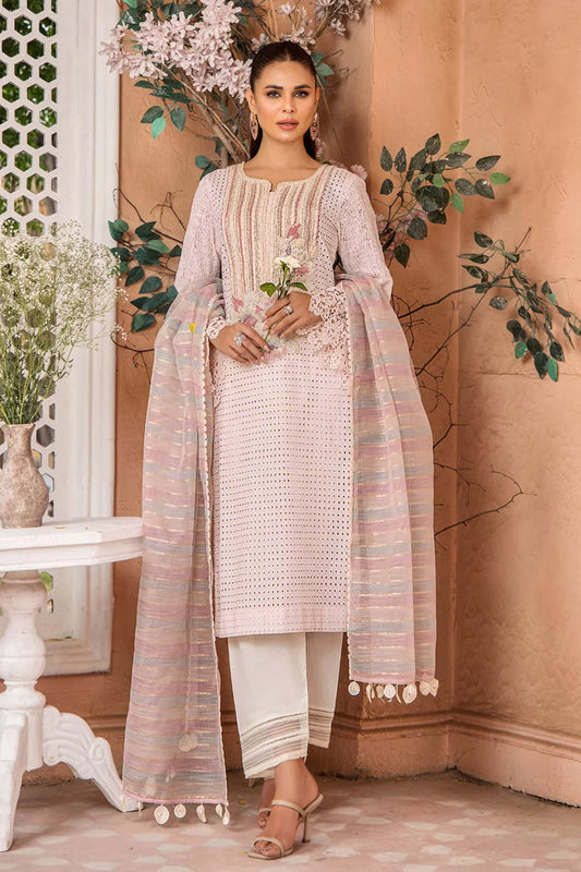 Hand Embroidered Cotton Chikankari Suit