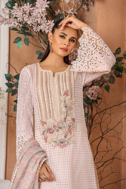 Hand Embroidered Cotton Chikankari Suit