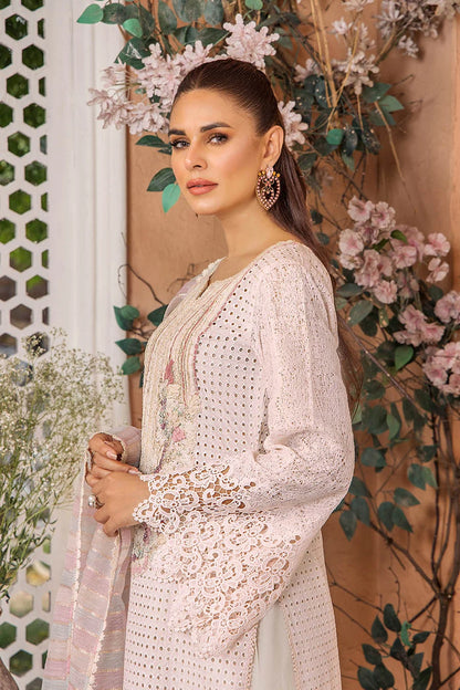 Hand Embroidered Cotton Chikankari Suit