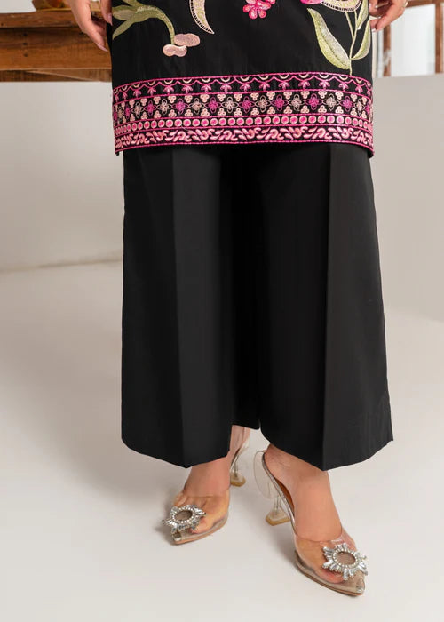 Black Embroidered Lawn Kurta Set with Dupatta