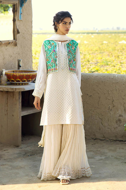 Handmade Jacket Style Suit with Gharara