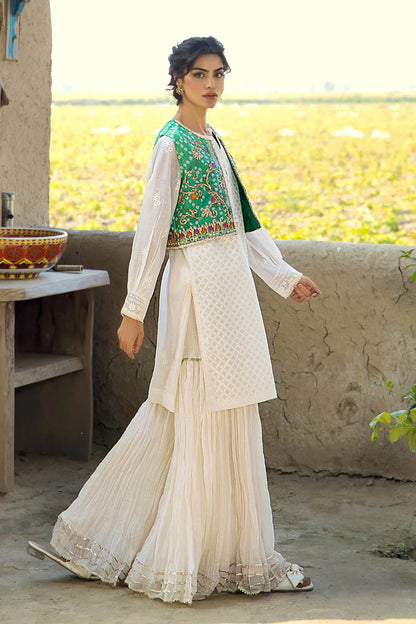 Handmade Jacket Style Suit with Gharara