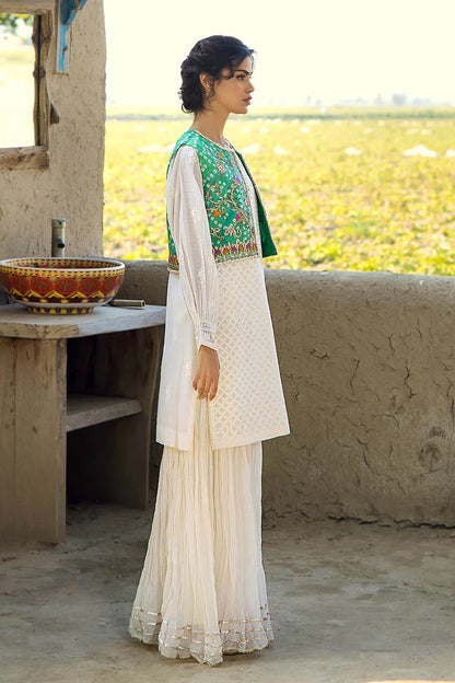 Handmade Jacket Style Suit with Gharara