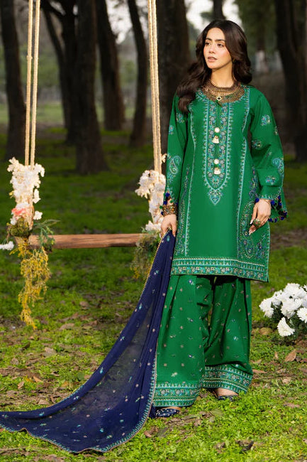 Dark Green Pure Cotton Farshi Shalwar Suit