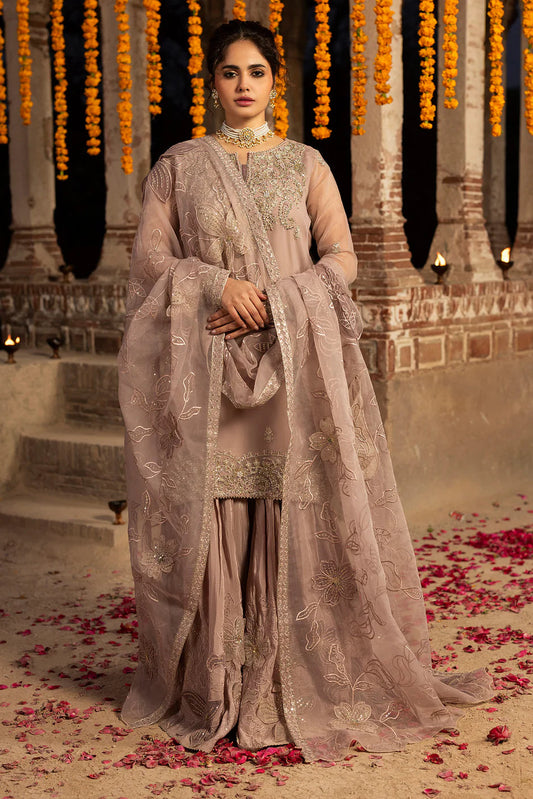 Tea Rose Pink Embellished Sharara