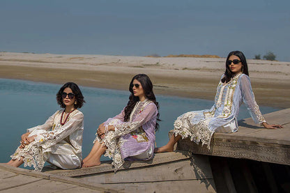 3D & Crochet Hand Embroidered Cotton Chikankari Suit