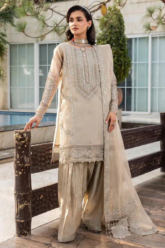 Beige Farshi Shalwar Suit with Light Embellishments