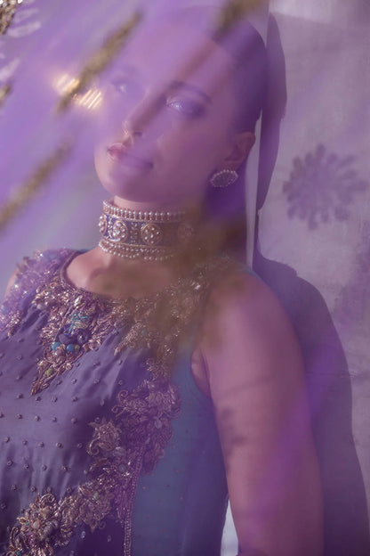 Hand Embroidered Turquoise Pure Organza Suit