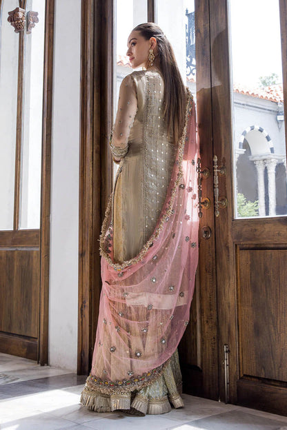 Hand Embroidered Pure Maysuri Sharara