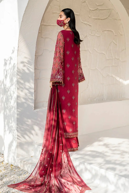 Red Handmade Pure Chiffon Suit