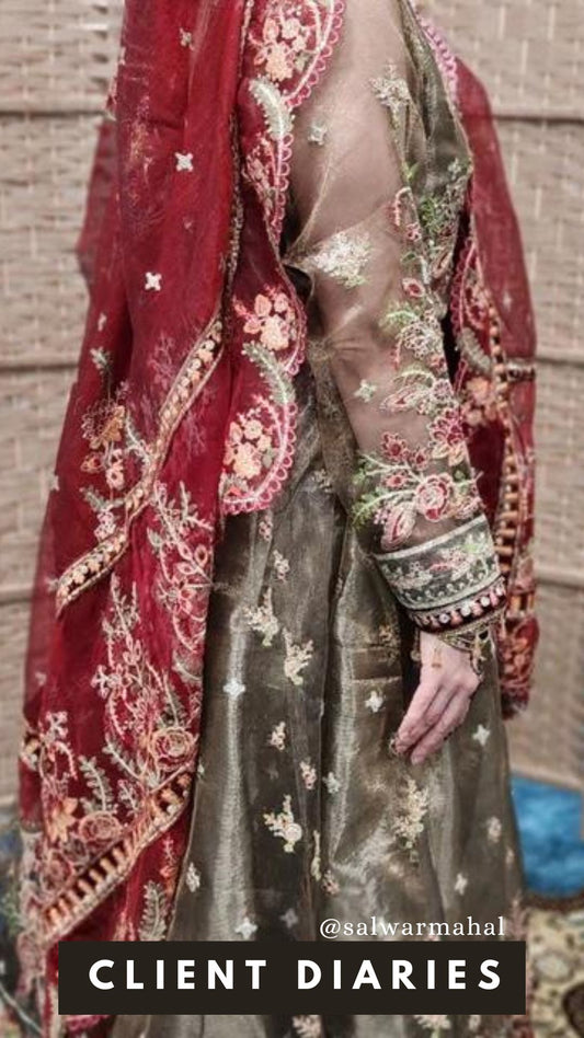 Copper & Red Handmade Anarkali