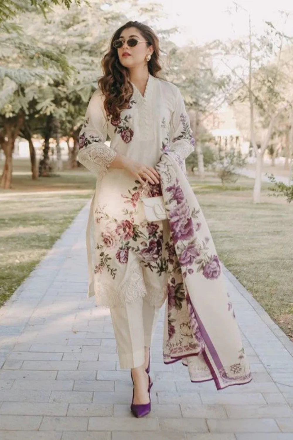White Embroidered Lawn Suit