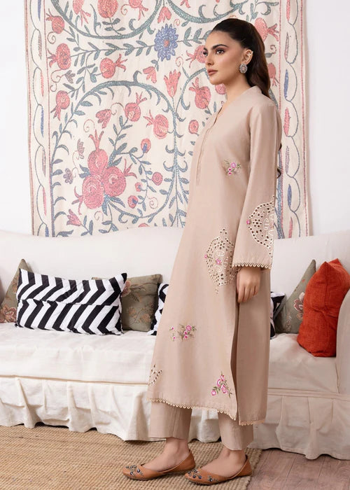 Schiffli Embroidered Winter Kurta Set