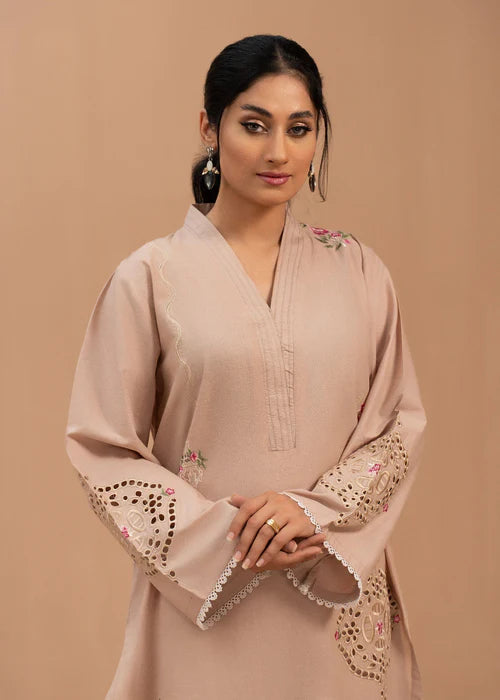 Schiffli Embroidered Winter Kurta Set