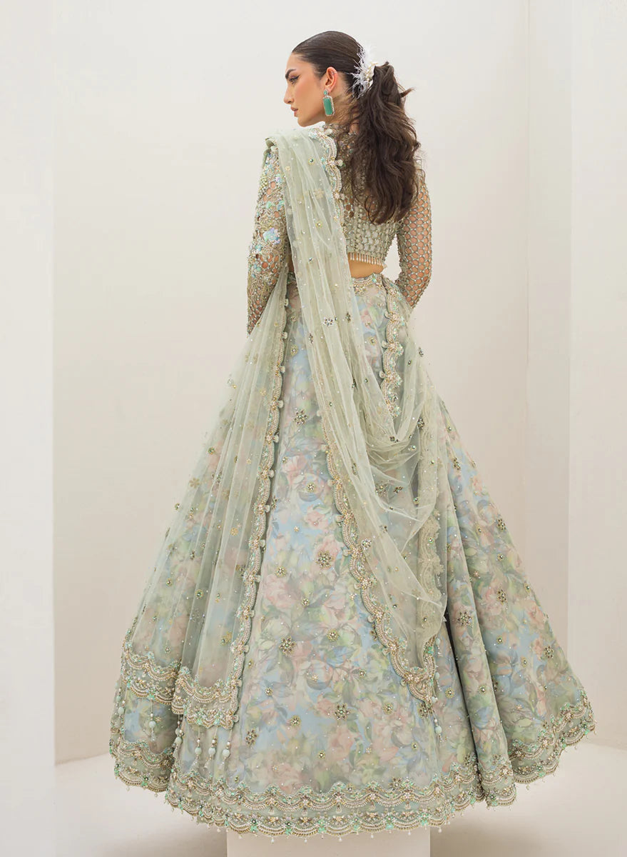 Sea Green Wedding & Bridal Lehenga Choli / Anarkali Maxi