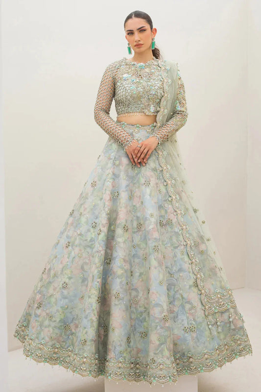 Sea Green Wedding & Bridal Lehenga Choli / Anarkali Maxi