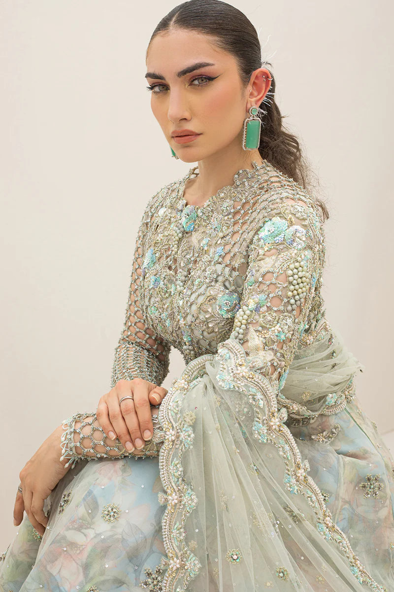 Sea Green Wedding & Bridal Lehenga Choli / Anarkali Maxi