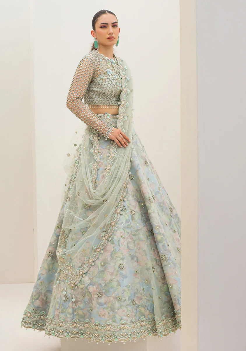 Sea Green Wedding & Bridal Lehenga Choli / Anarkali Maxi