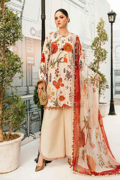 Sequins Embroidered Lawn Suit with Chiffon Dupatta