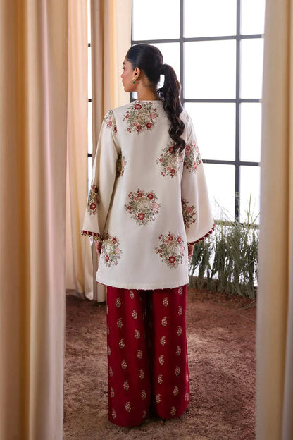 White Pure Silk Sequins Embroidered Suit with Dupatta