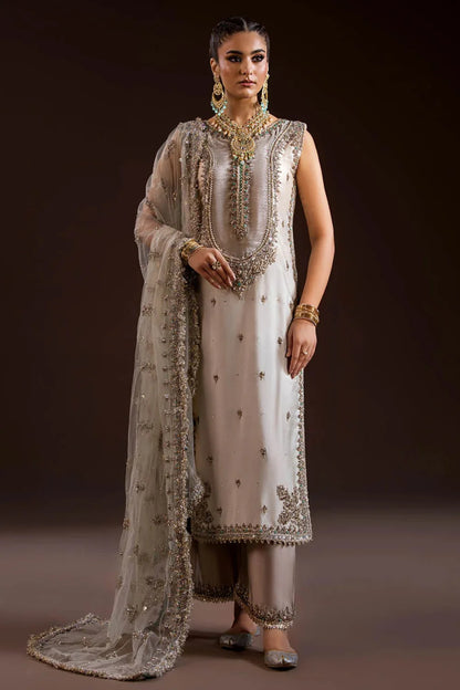 Hand Embroidered Pure Glass Silk Suit