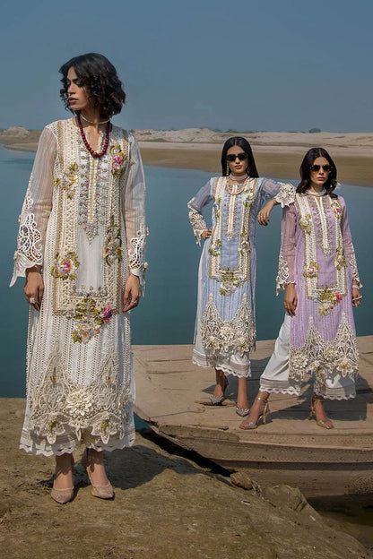 3D & Crochet Hand Embroidered Cotton Chikankari Suit