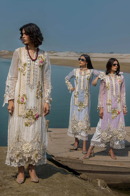 3D & Crochet Hand Embroidered Cotton Chikankari Suit