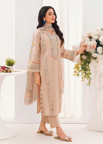 Beige Embroidered Winter Kurta Set with Dupatta