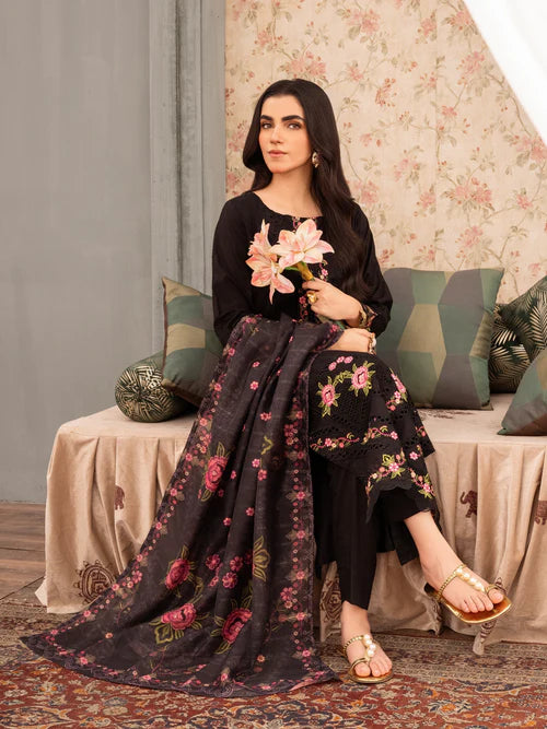 Black Chikankari Embroidered Kurta Set with Dupatta