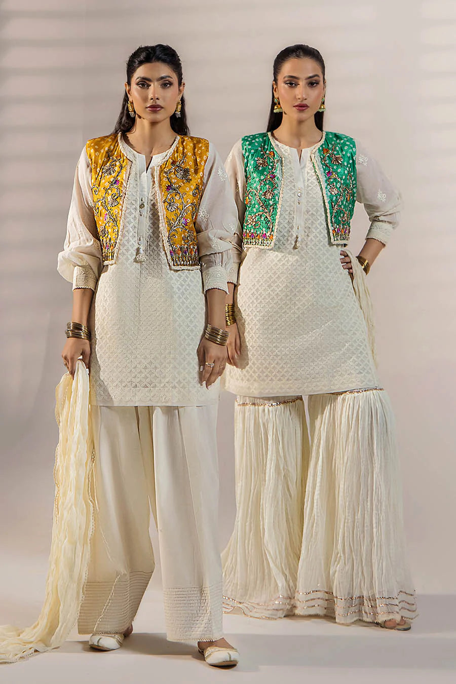 Handmade Jacket Style Suit with Gharara