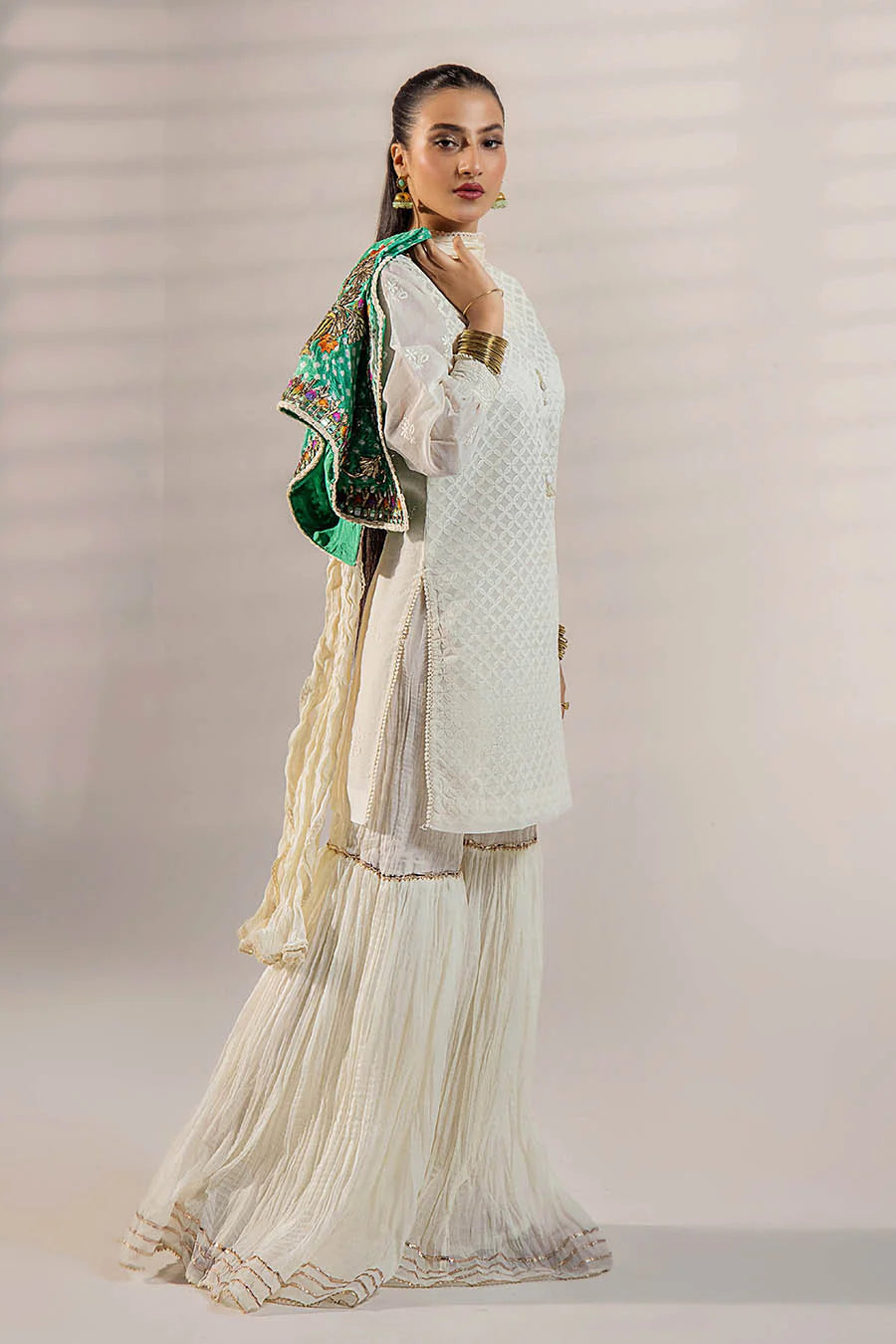 Handmade Jacket Style Suit with Gharara