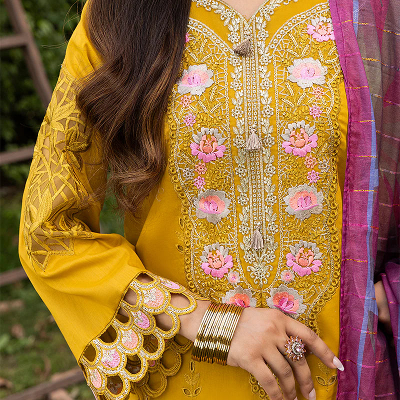 Amber Pure Cotton Shiffli Embroidered Farshi Shalwar Suit