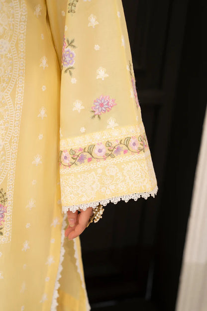 Buttercream Pure Cotton Embroidered Suit