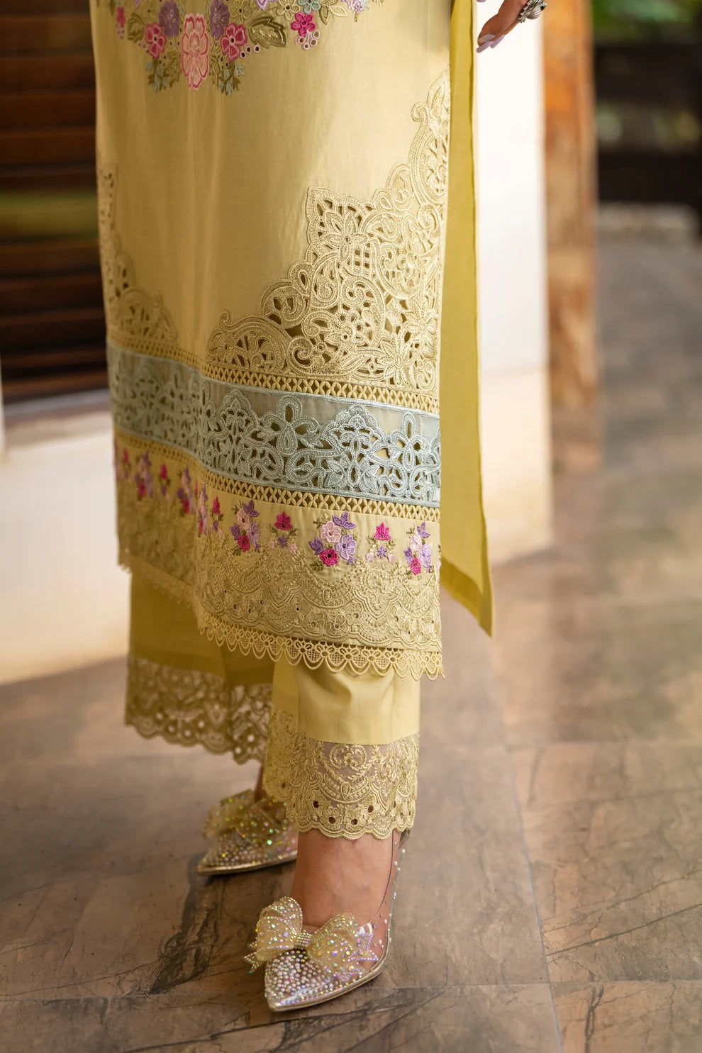 Muted Mustard Pure Cotton Chikankari Suit